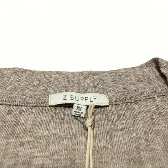 Ribbed Button-Up Cardigan - Taupe, Size XS New With Tags - Picture 4 of 6